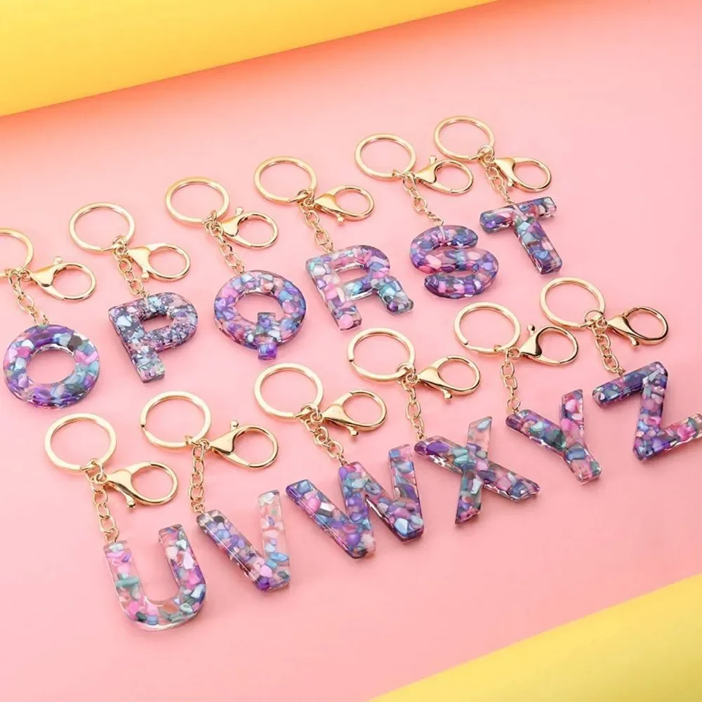 Initials Resin Gemstone Keychain